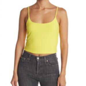 BP. Stripe Rib Crop Camisole Yellow XL
